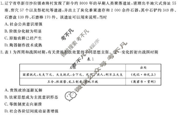 [辽宁名校联盟]2026-2027学年高三上学期10月联考历史试题