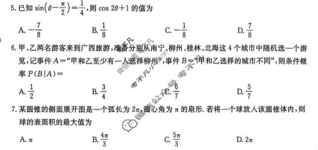 广西金太阳2026-2027学年高三上学期10月联考(正方形套着棱形)数学试题